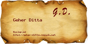 Geher Ditta névjegykártya